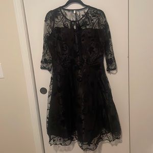 Black “Lace” Overlay Dress of unknown designer; Marked as XXL but feels smaller